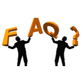 Image is the shadow of two men holding up the letters F A Q and and a question mark. Tile that links to the frequently asked questions page for the bond program